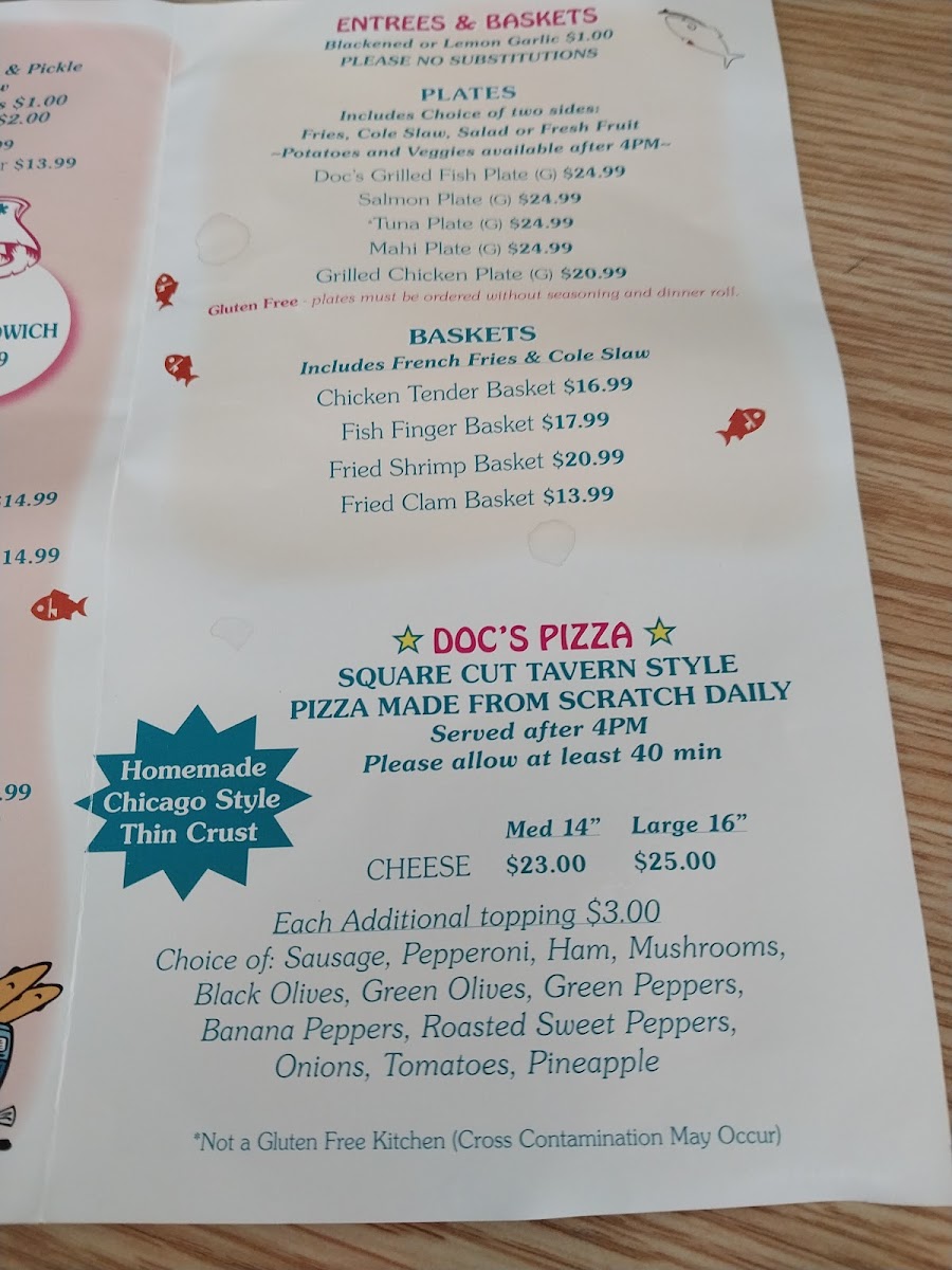 Doc's Beach House Menu - Image 3